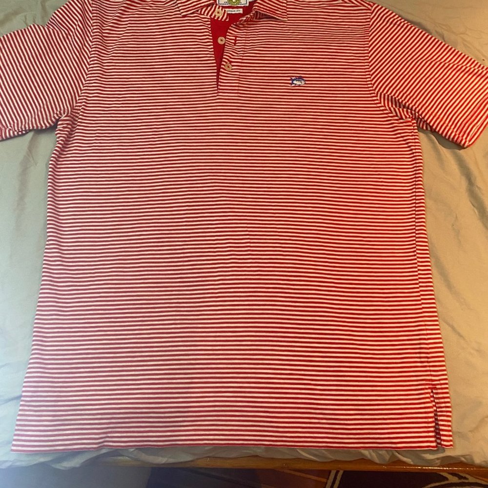 Southern Tide Mens Polo Red Striped